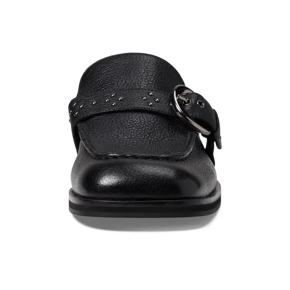 FREE PEOPLE MAZIE MOC TOE MULE BLACK LEATHER EU 38 (US WOMEN'S 8) M